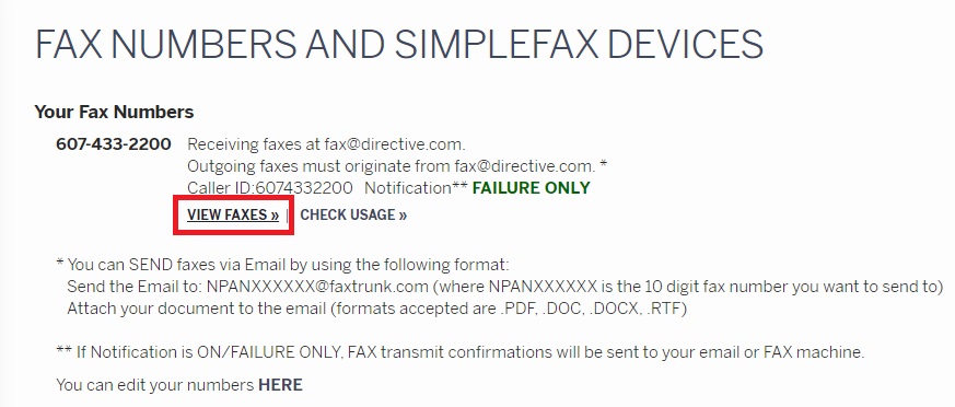 efax view faxes